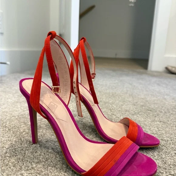 Aldo Vibrant Red and Pink Heels - Picture 1 of 4